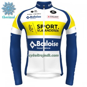Cykeltrøje Langærmet Vinter 2022 Sport Vlaanderen-Baloise Gul Blå Hvid
